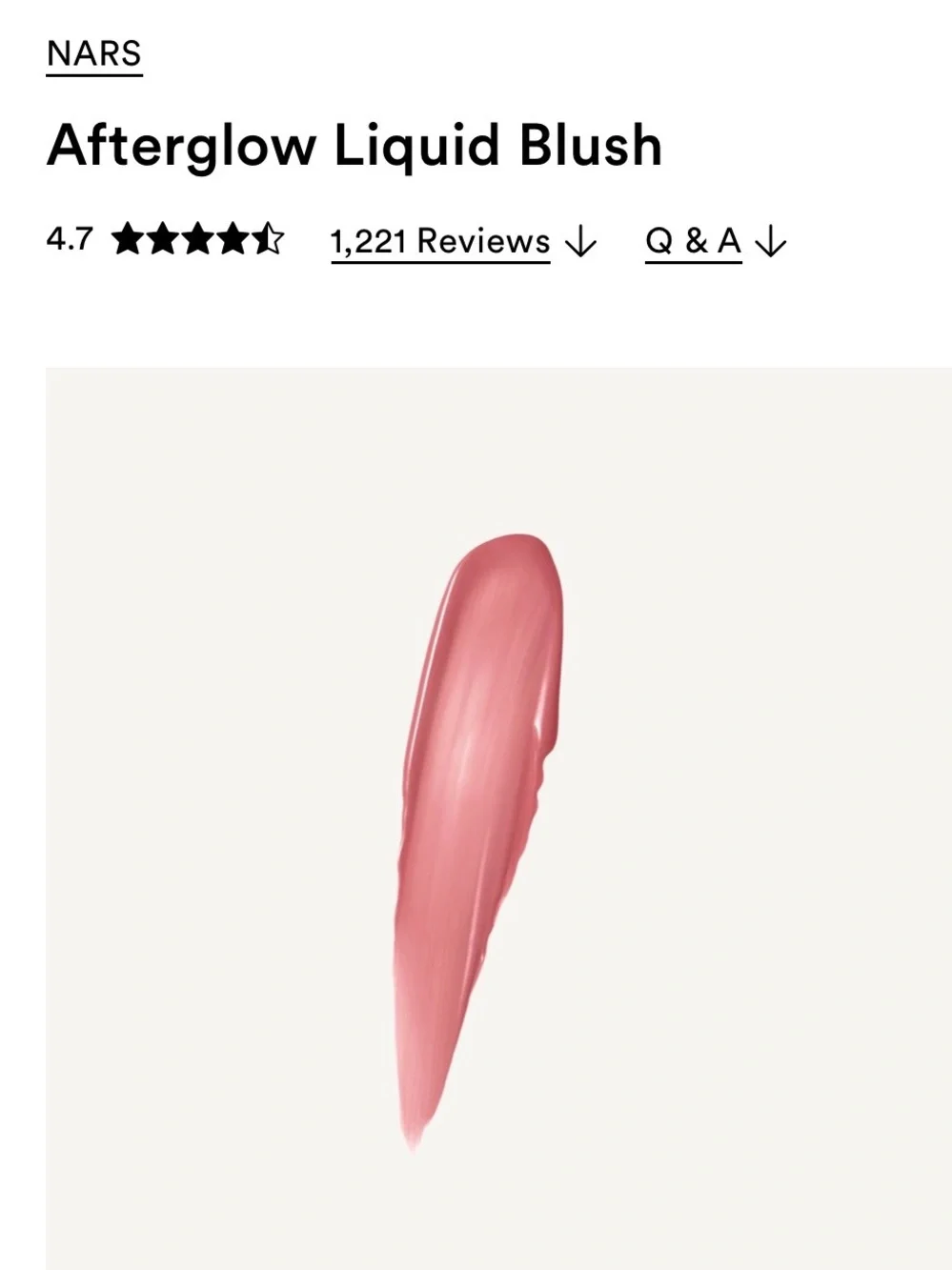 NARS Afterglow Liquid Blush — Soft Rose Pink